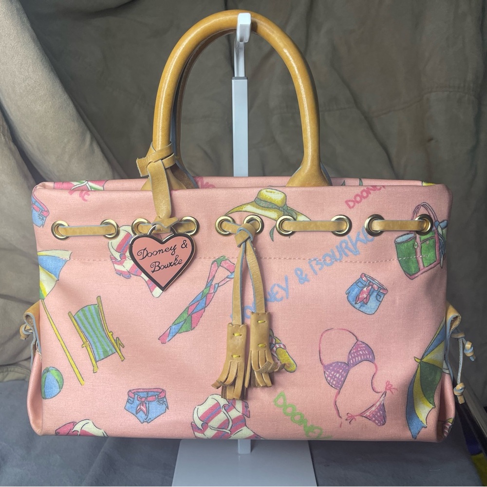 Dooney & Bourke Miami Beach Themed Bag with leather handles